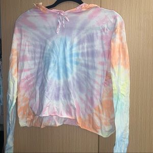 Longsleeve Cropped Tie-Dye Hoodie